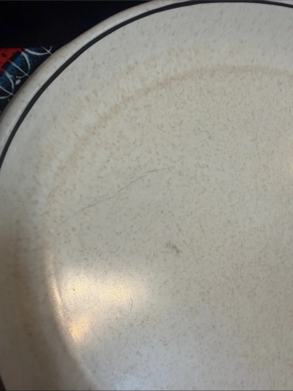 Beige Ceramic Oval Bake Dish with Red Accent Handles (UBUB)